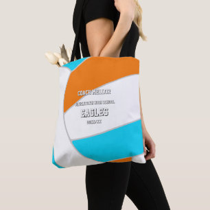 choose ANY team colours volleyball coach name Tote Bag