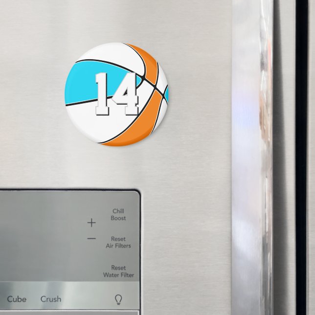choose ANY team colours w jersey number basketball Magnet (In Situ (Fridge))