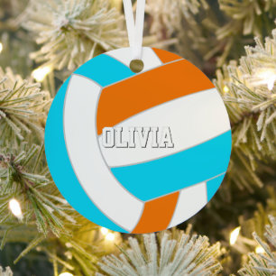 choose ANY team colours w jersey number volleyball Metal Tree Decoration