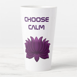 Choose Calm Purple Lotus Flower Latte Mug