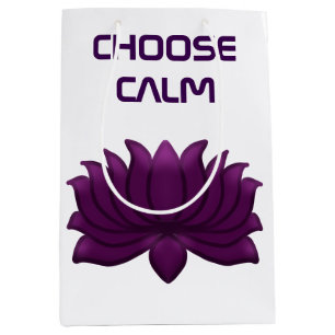 Choose Calm Purple Lotus Flower Medium Gift Bag