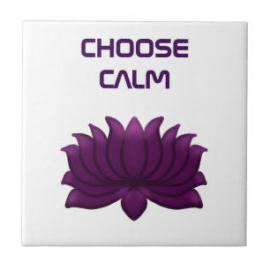 Choose Calm Purple Lotus Flower  Tile