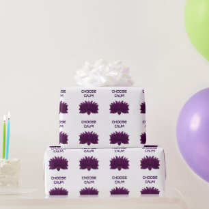Choose Calm Purple Lotus Flower Wrapping Paper