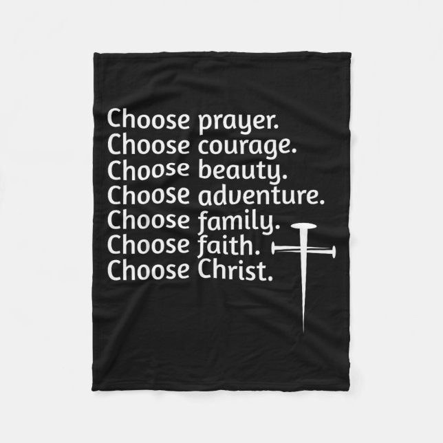 Choose Christ Prayer Courage Beauty Family, Advent Fleece Blanket (Front)