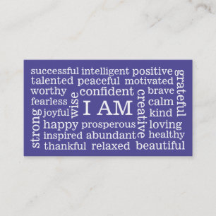 Choose Colour Daily Positive Affirmations I AM Business Card