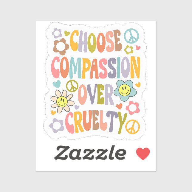 Choose Compassion Over Cruelty, Retro Vegan  (Sheet)