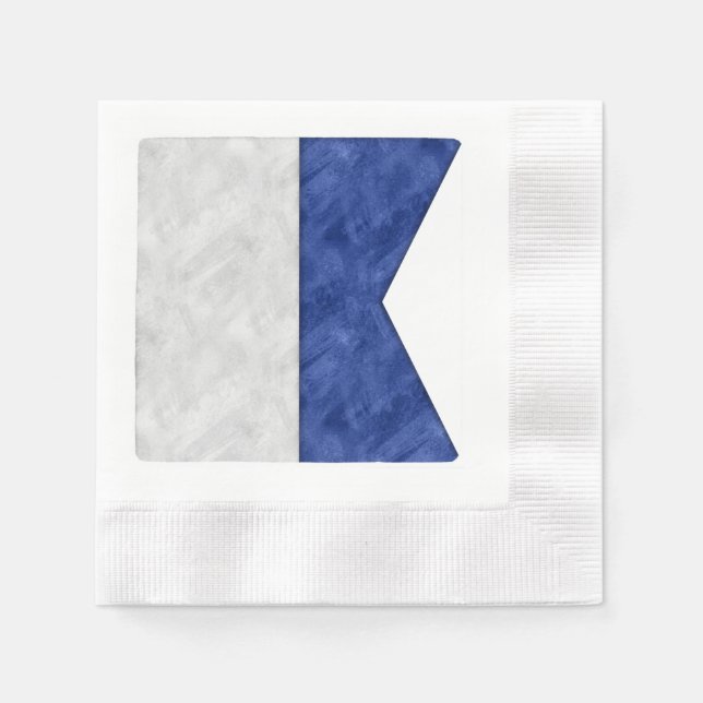 Choose from 26 Watercolor Nautical Maritime Flags Napkin (Front)