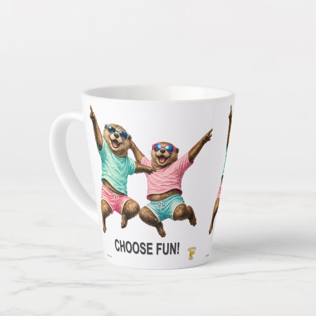 Choose Fun Otter Duo Latte Mug (Left Angle)
