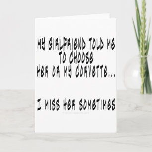 Choose Girlfriend or Corvette Card