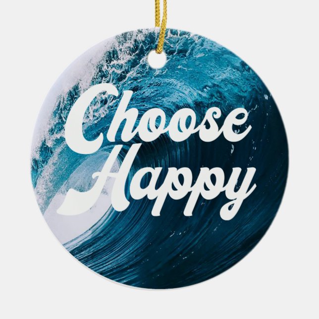 Choose Happy Ceramic Tree Decoration (Front)