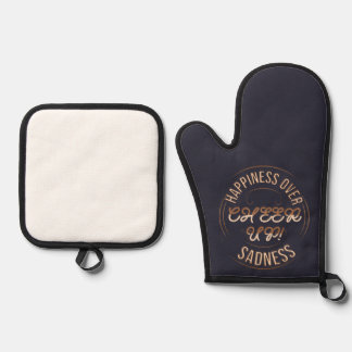 CHOOSE HAPPY CHEER UP OVEN MITT & POT HOLDER SET
