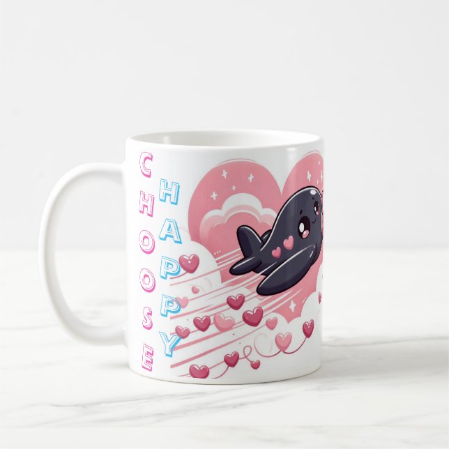 Choose Happy Cute Design Coffee Mug  (Left)