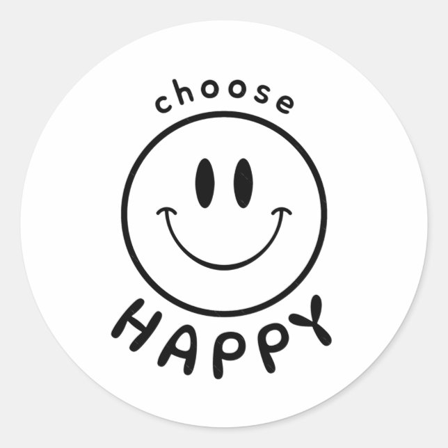 Choose Happy Design Sticker  (Front)