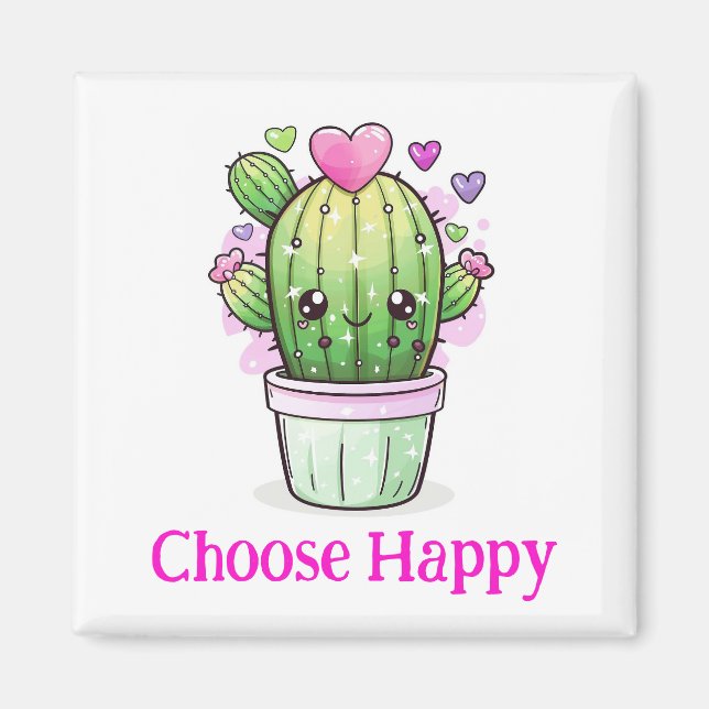 Choose Happy floral magnet (Front)