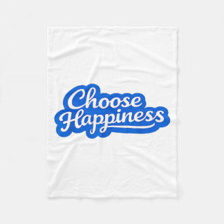 Choose Happy - Happiness Minimalist Retro Fleece Blanket