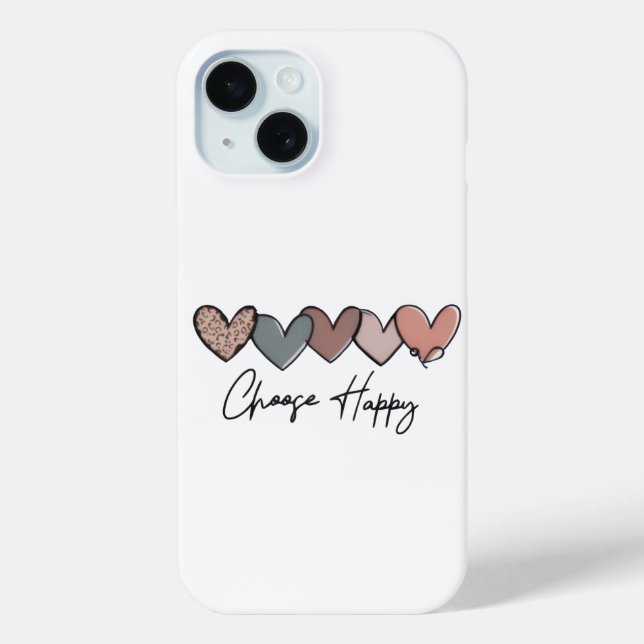 Choose Happy Heart Phone Case Design (Back)