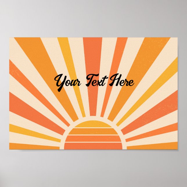  Choose Happy Inspirational Retro Sun Rays Poster (Front)