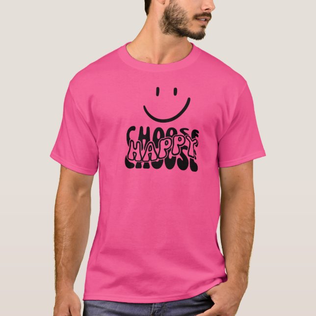  Choose Happy PNG PDF, Happy Face,Inspirational T-Shirt (Front)