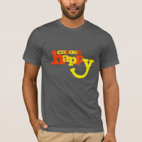 Choose Happy yellow slogan motivational t-shirt