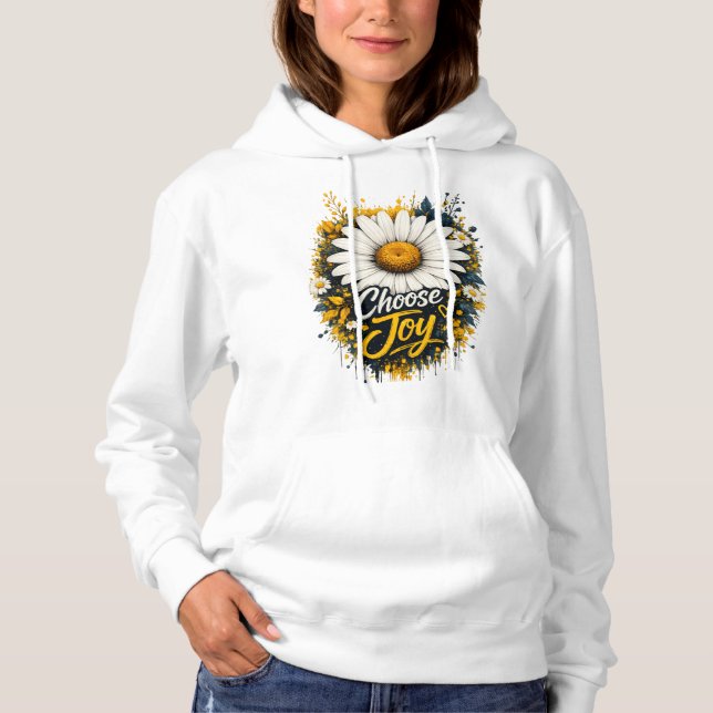 Choose Joy Daisy Floral Hoodie (Front)
