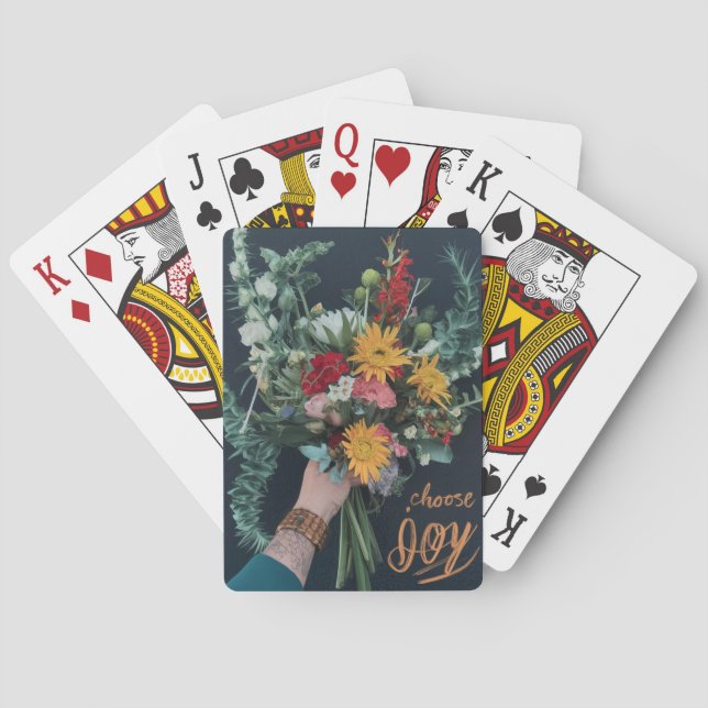 Choose Joy: Elegant Floral Playing Cards (Back)