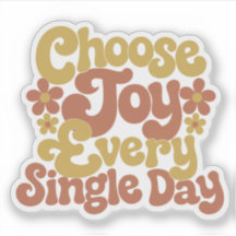 Choose Joy Every Single Day Retro Groovy Quote