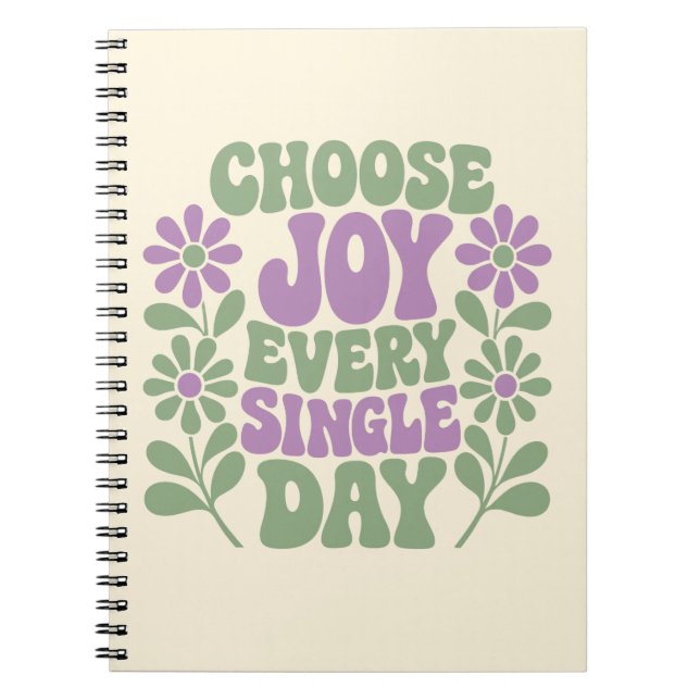 Choose Joy Every Single Day Sage Lavender  Notebook (Front)