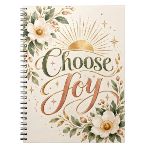 Choose Joy Floral Gold Notebook