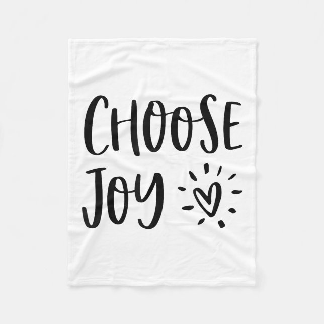 Choose Joy Hapness Heart Insrational Motivational  Fleece Blanket (Front)