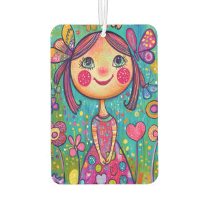 Choose Joy & Happy Flower Girl Double-Sided– Colou Car Air Freshener