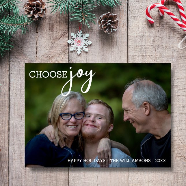 Choose Joy Modern Christmas Happy Holiday Photo (Creator Uploaded)
