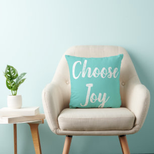 Choose Joy Modern Script Throw Pillow