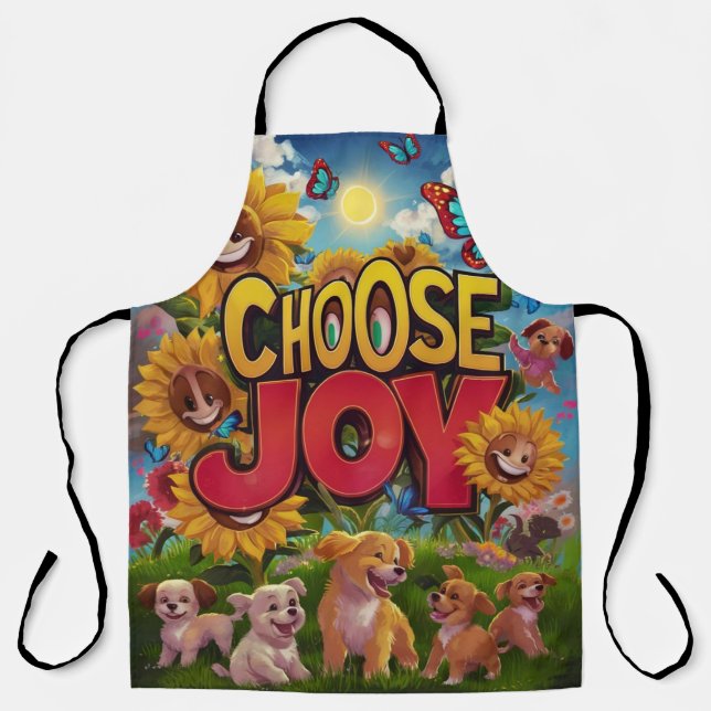 Choose Joy: Playful Puppies Apron (Front)