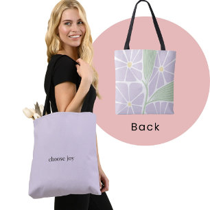 Choose Joy - Purple Florals Affirmation Tote Bag