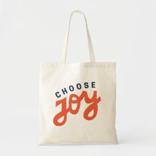 Choose Joy Retro Inspirational Shopping Tote Bag