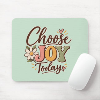 Choose Joy Today Retro Pastel Aesthetic Mouse Pad