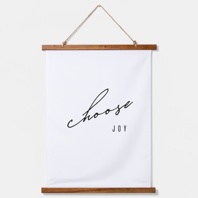 choose joy. Wood Topped Wall Tapestry (Front)
