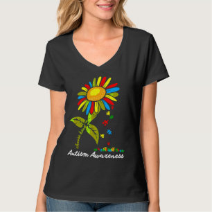 Choose Kind Autism Awareness Month Women Sunflower T-Shirt