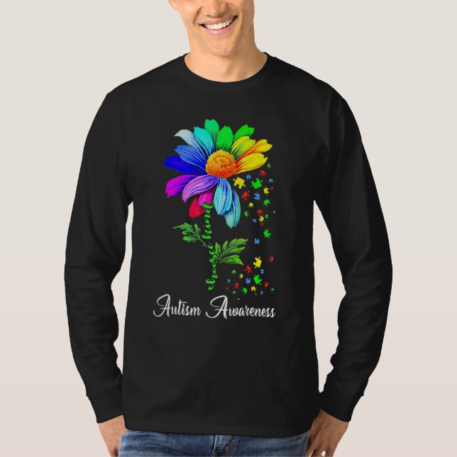 Choose Kind Autism Awareness Month Women Sunflower T-Shirt (Front)
