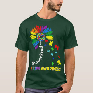 Choose Kind Autism awareness Sunflower Mum Women C T-Shirt