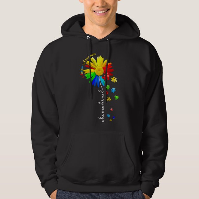 Choose Kind Autism Awareness Sunflower Mum Women K Hoodie (Front)