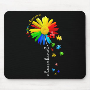 Choose Kind Autism Awareness Sunflower Mum Women K Mouse Pad