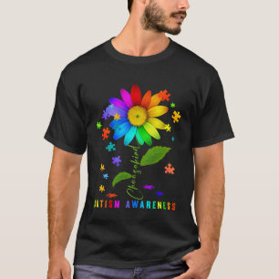 Choose Kind Autism Awareness Sunflower Puzzle For  T-Shirt