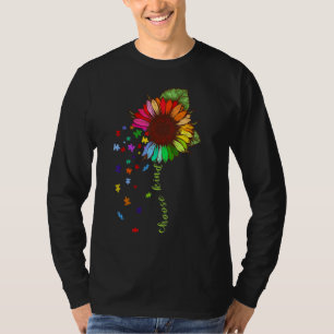 Choose Kind Autism Awareness Vintage Sunflower Aut T-Shirt