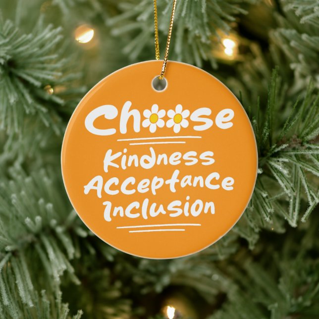 Choose Kindness Acceptance Inclusion Awareness Ceramic Tree Decoration (Tree)