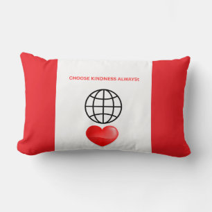choose kindness always globe lumbar pillow