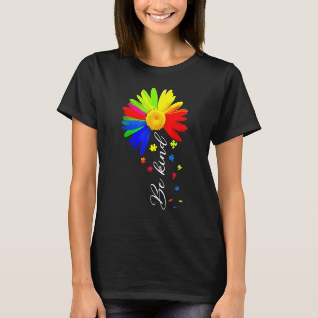 Choose Kindness Be Kind Autism Awareness  Sunflowe T-Shirt (Front)
