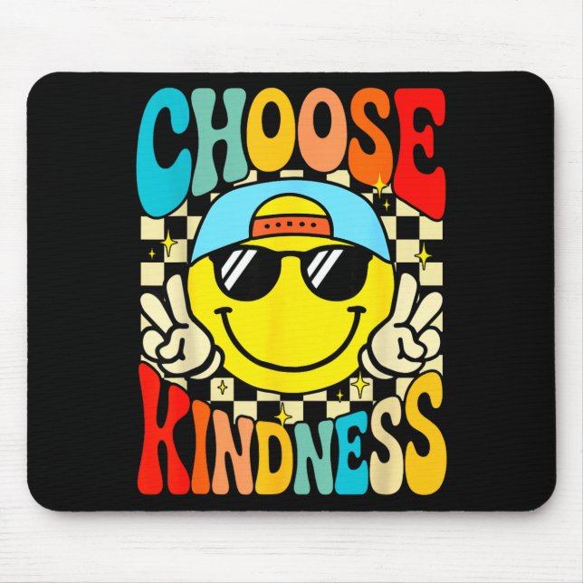 Choose kindness be kind inspirational kids groovy  mouse pad (Front)