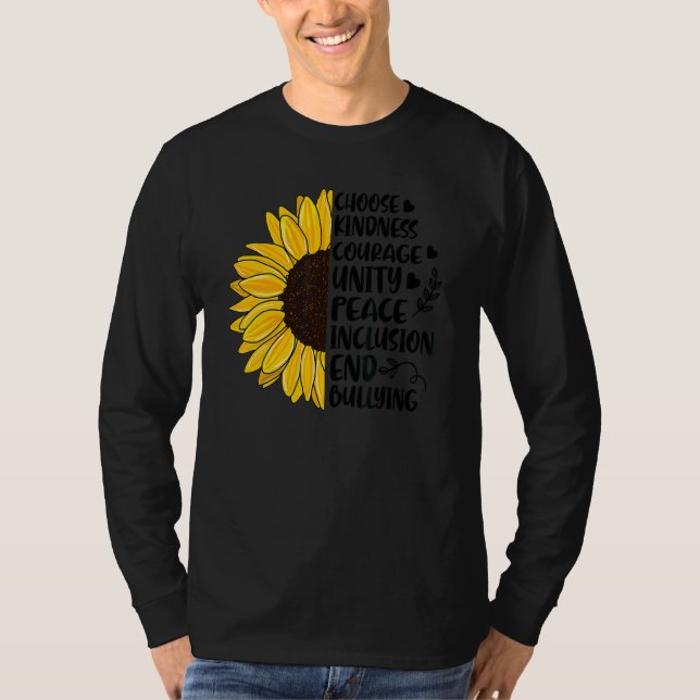 Choose Kindness Courage Unity Peace Sunflower Unit T-Shirt (Front)