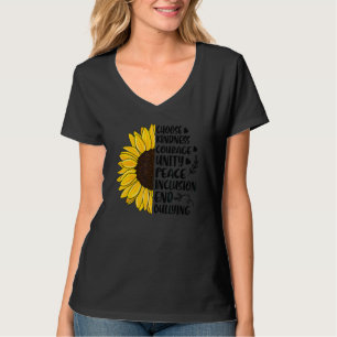 Choose Kindness Courage Unity Peace Sunflower Unit T-Shirt